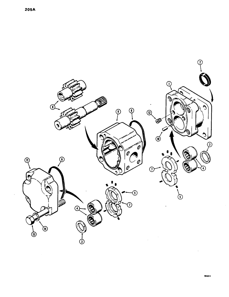 Схема запчастей Case 1450 - (205A) - R42142 HYDRAULIC PUMP (08) - HYDRAULICS