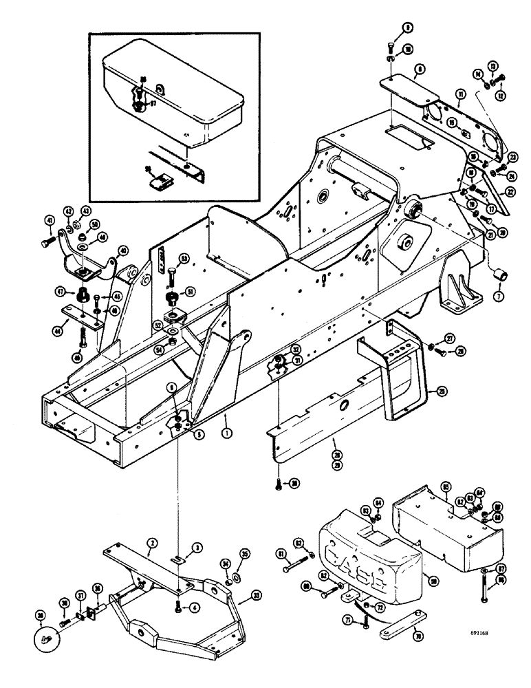 Схема запчастей Case W8C - (136) - CHASSIS, ENGINE MOUNTS AND RELATED PARTS (09) - CHASSIS