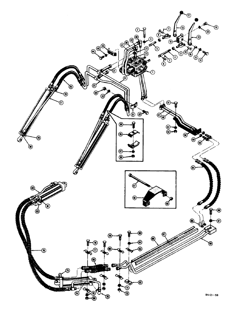 Схема запчастей Case 500 - (238) - HYDRAULIC ANGLING DOZER HYDRAULICS (07) - HYDRAULIC SYSTEM