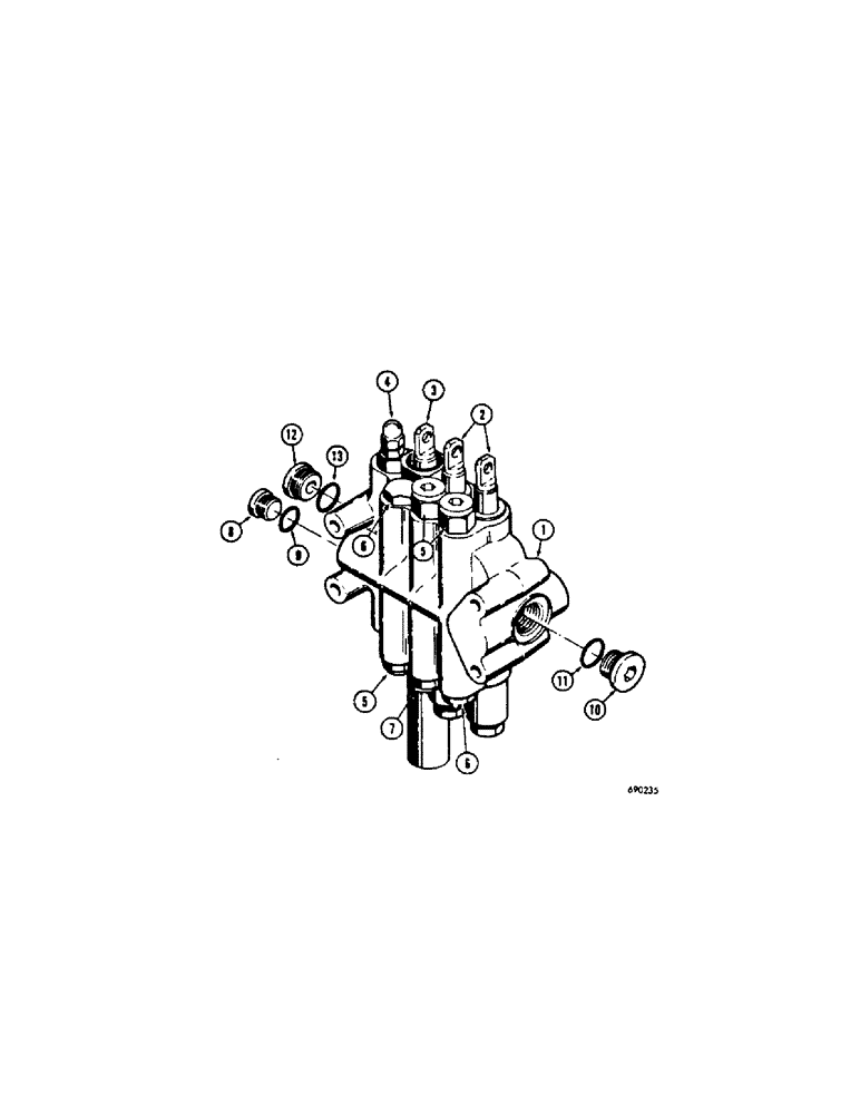 Схема запчастей Case 310G - (262[1]) - D45041 EQUIPMENT CONTROL VALVE (THREE SPOOL) (07) - HYDRAULIC SYSTEM