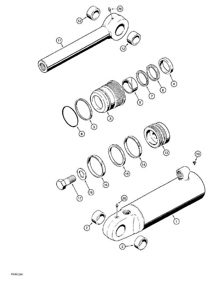 Схема запчастей Case 550G - (8-22) - TILT CYLINDER (07) - HYDRAULIC SYSTEM