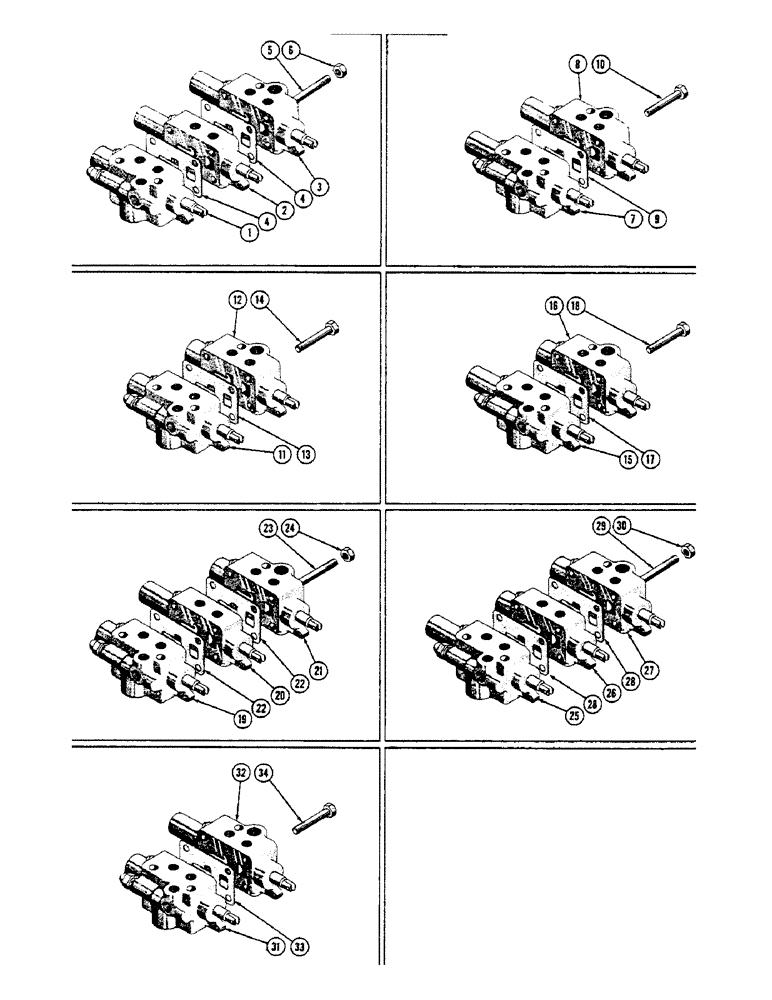 Схема запчастей Case 600 - (320) - HYDRAULIC VALVES, END SECTIONS, CENTER SECTIONS (07) - HYDRAULIC SYSTEM