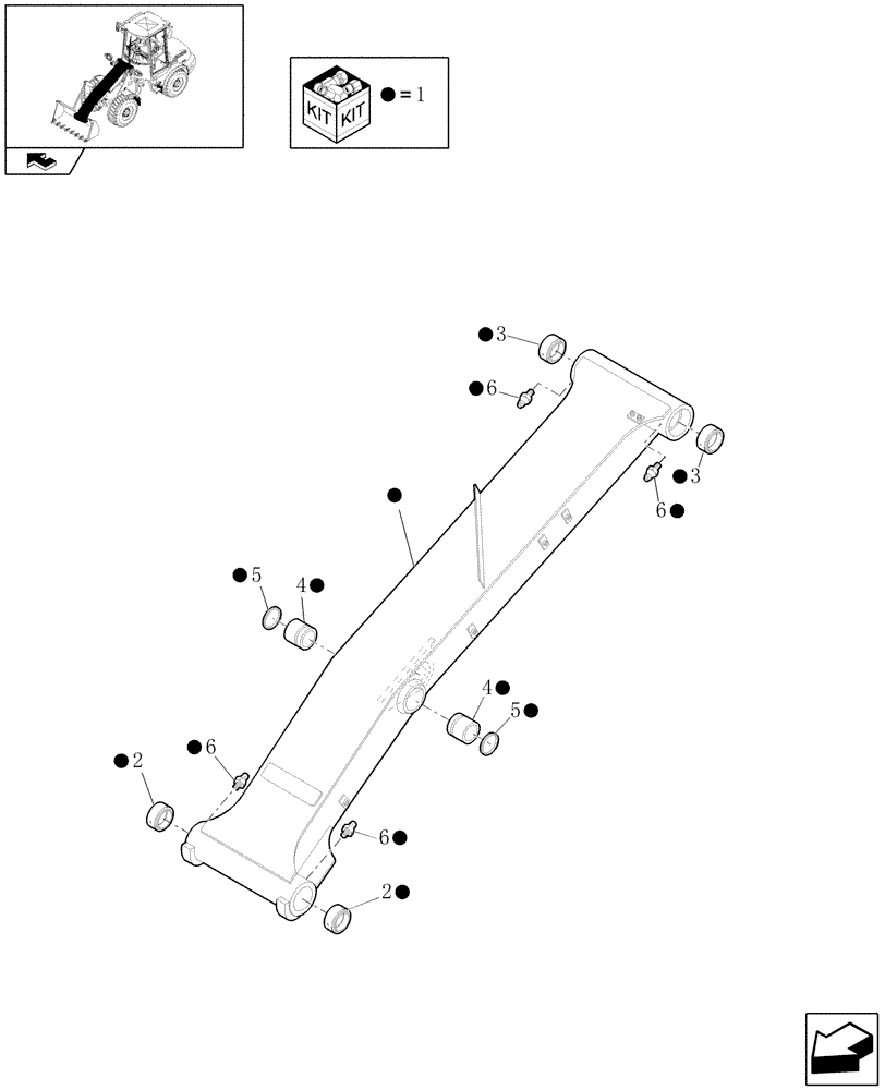 Схема запчастей Case 221E - (1.88.02[02]) - MONOBOOM (09) - LOADER/BACKHOE