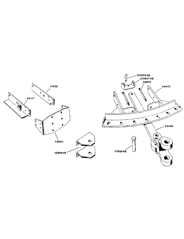 Схема запчастей Case 425 - (113) - DRAWBAR (37) - HITCHES, DRAWBARS & IMPLEMENT COUPLINGS