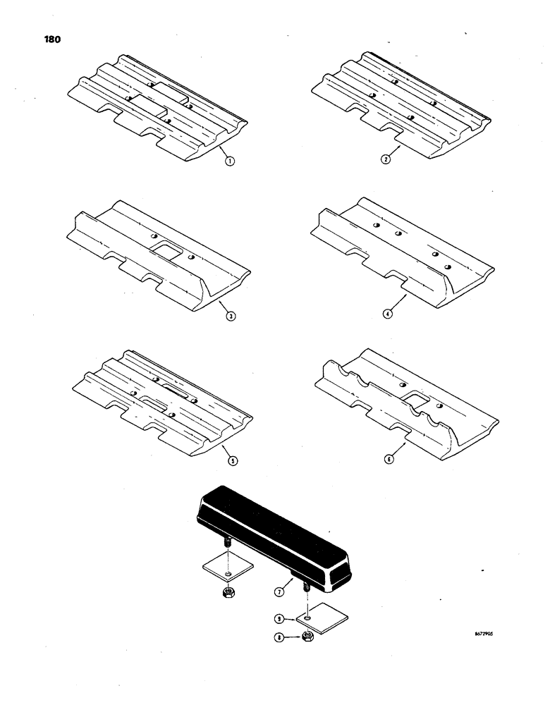 Схема запчастей Case 850 - (180) - TRACK SHOES, SEMI - GROUSER, MINING SPECIAL (04) - UNDERCARRIAGE