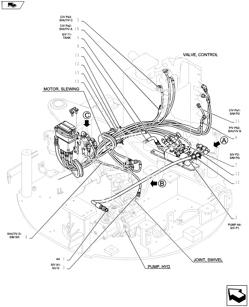 Схема запчастей Case CX27B ASN - (35.322.15) - CONTROL LINES, VALVE (35) - HYDRAULIC SYSTEMS