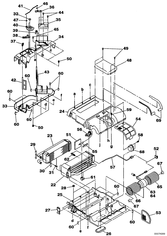 Схема запчастей Case CX80 - (09-28) - HEATER - AIR CONDITIONING (09) - CHASSIS