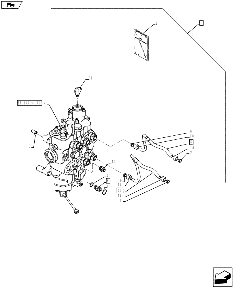 Схема запчастей Case 580SN - (88.035.24[01]) - DIA KIT, MECH CONTROLS, 3 SPOOLS, POWERSHIFT TRANSMISSION (88) - ACCESSORIES