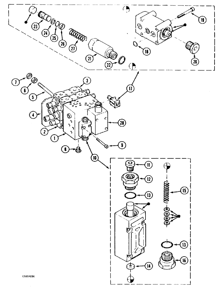 Схема запчастей Case 688BCK - (7-10) - TRAVEL CONTROL VALVE - MONO-SPEED, 688B CK (120301-) (07.1) - UNDERCARRIAGE HYDRAULICS