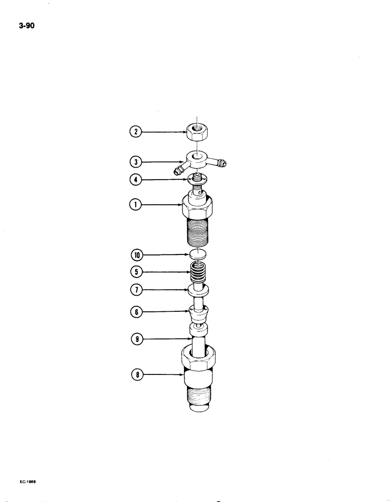 Схема запчастей Case 1825 - (3-90) - FUEL INFECTION NOZZLE, DIESEL MODELS (03) - FUEL SYSTEM