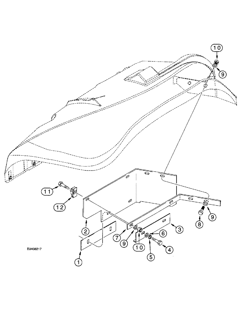 Схема запчастей Case 590SL - (9-66) - MUD GUARD (09) - CHASSIS/ATTACHMENTS