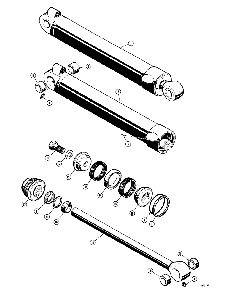 Схема запчастей Case 680CK - (218) - D42628 BACKHOE BUCKET CYLINDER (35) - HYDRAULIC SYSTEMS