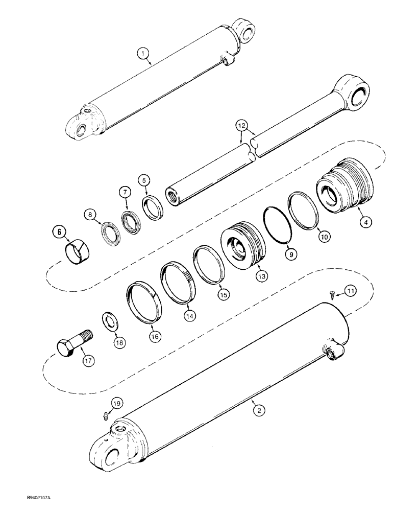 Схема запчастей Case 580SK - (8-123A) - BACKHOE STABILIZER CYLINDERS (08) - HYDRAULICS