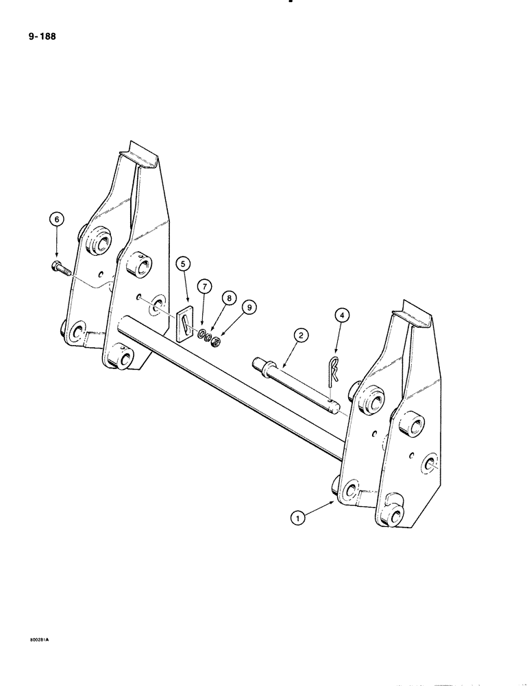 Схема запчастей Case 1835B - (9-188) - LOADER ATTACHMENT BAR (09) - CHASSIS/ATTACHMENTS