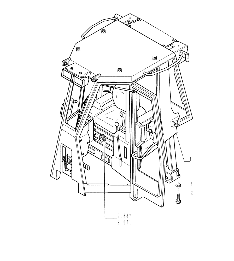 Схема запчастей Case 1850K - (9.653[01]) - ROPS CAB WITH CONDITIONER - OPTIONAL CODE 784110271 (19) - OPTIONS