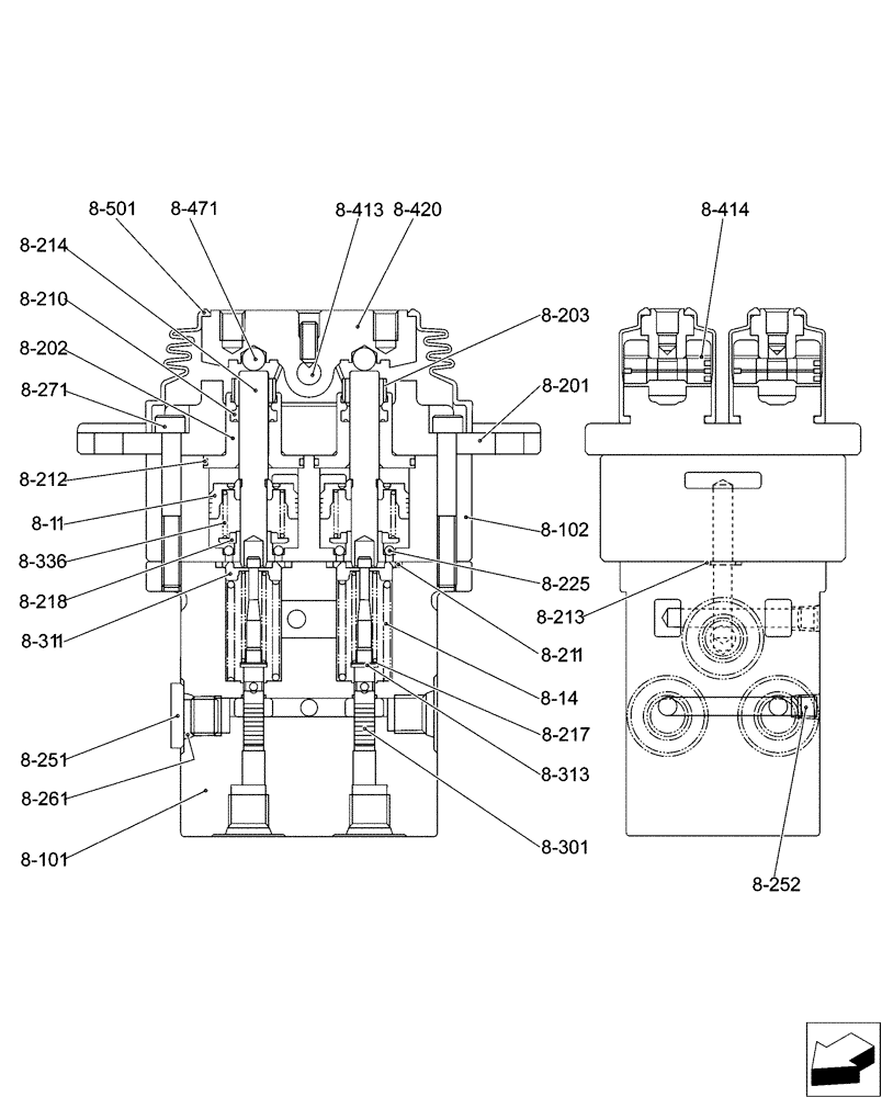 Схема запчастей Case CX31B - (01-064[02]) - CONTROL LINES, PROPEL, ANGLE DOZER (35) - HYDRAULIC SYSTEMS