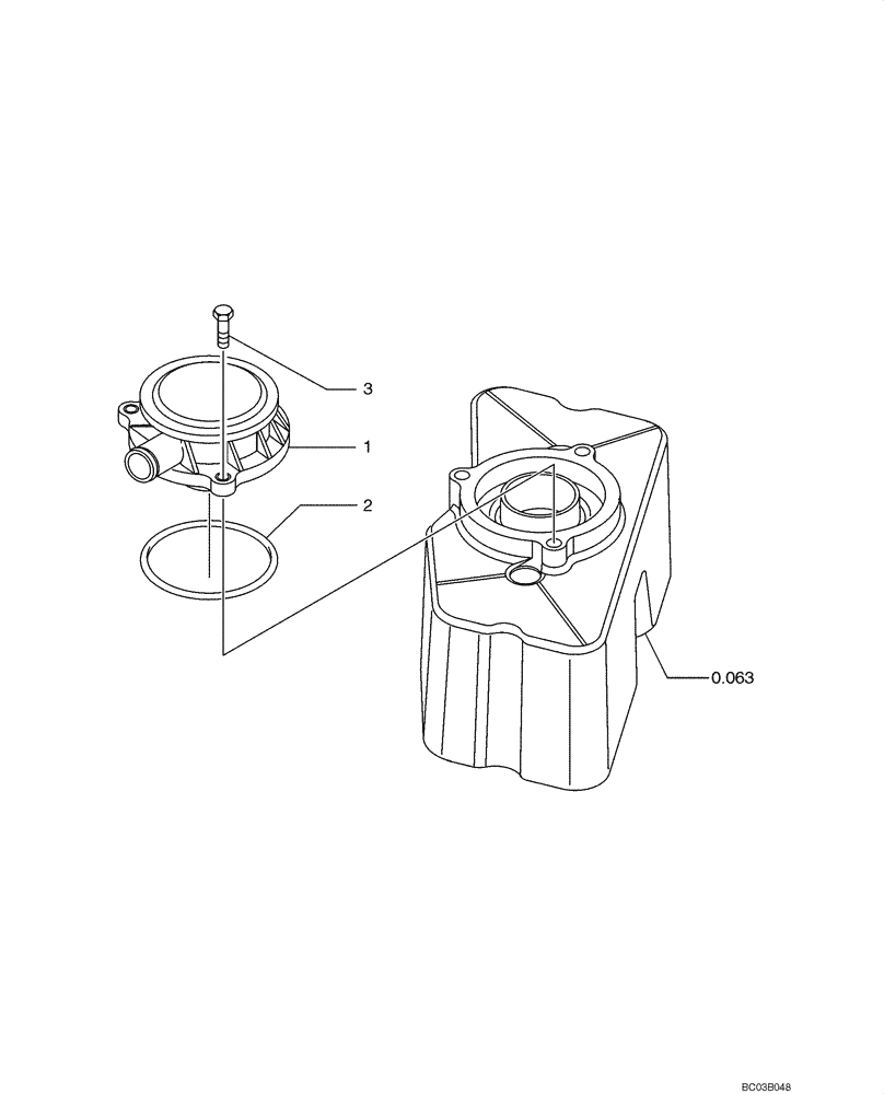 Схема запчастей Case 521D - (0.045[01]) - BREATHER - ENGINE (02) - ENGINE