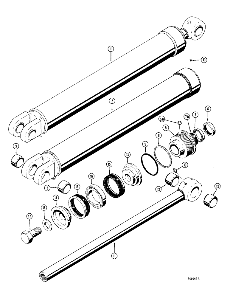 Схема запчастей Case 780 - (438) - G32757 BACKHOE DIPPER CYLINDER, GLAND HAS NO IDENTIFICATION MARKS (08) - HYDRAULICS