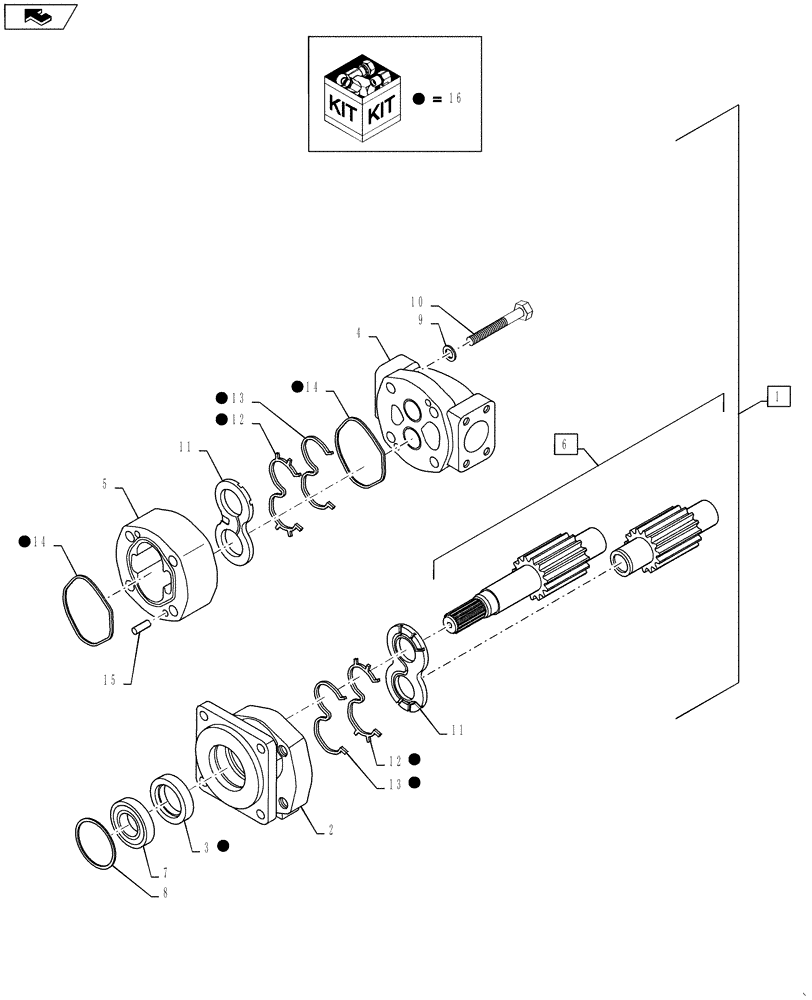 Схема запчастей Case 586H - (35.105.01) - PUMP ASSEMBLY, 24 GPM 588H (35) - HYDRAULIC SYSTEMS