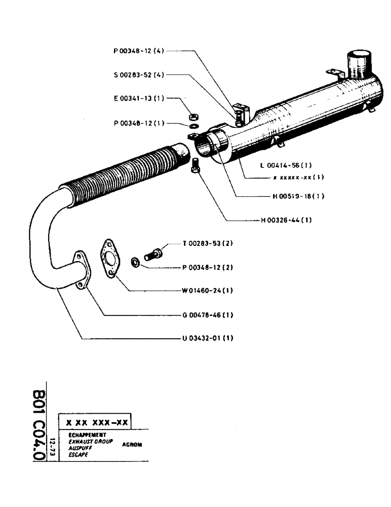 Схема запчастей Case TC45 - (015) - EXHAUST GROUP 