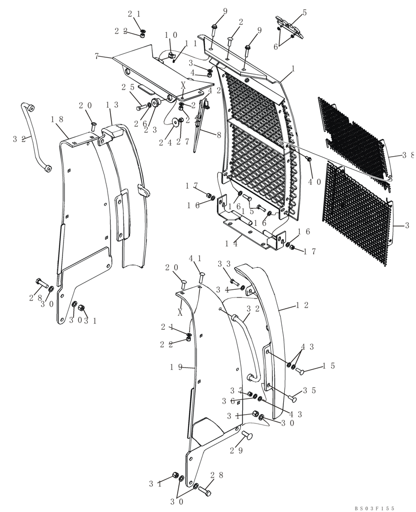 Схема запчастей Case 850K - (09-13) - GUARD, RADIATOR BRUSH SCREEN - GRILLE, HOOD (09) - CHASSIS/ATTACHMENTS