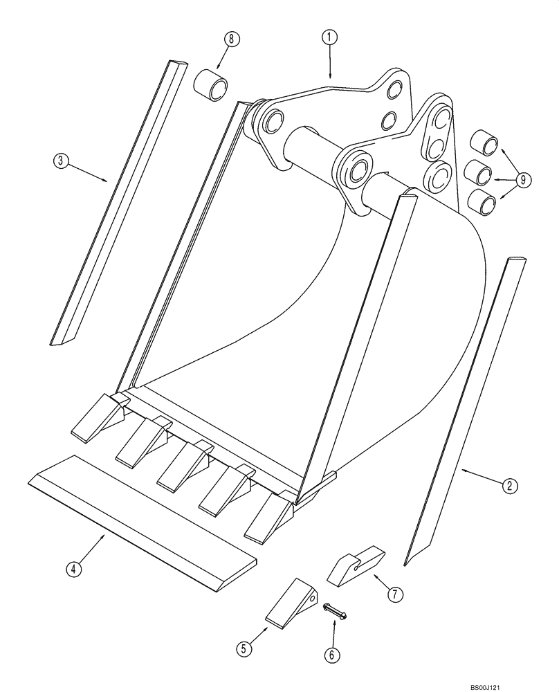 Схема запчастей Case 580M - (09-31) - BUCKET, BACKHOE (09) - CHASSIS/ATTACHMENTS