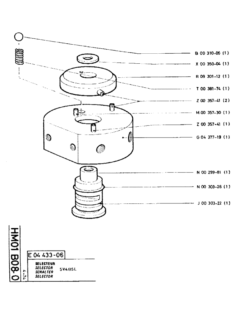 Схема запчастей Case RC200 - (079) - SELECTOR 