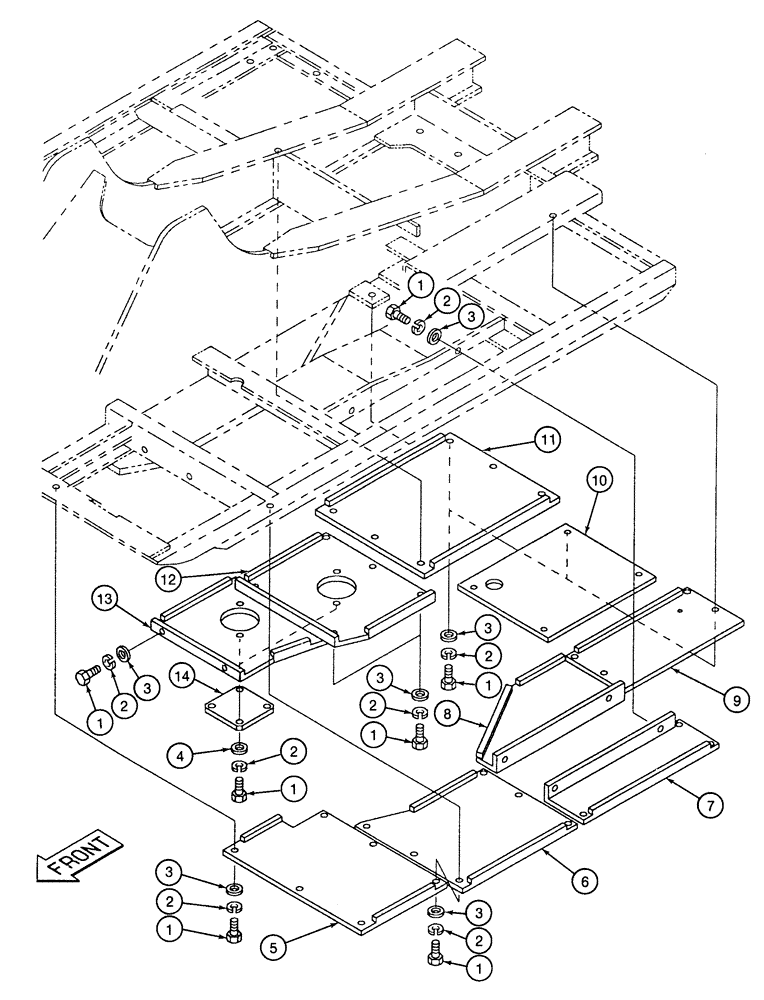 Схема запчастей Case 9020 - (9-06) - TURNTABLE GUARDS (09) - CHASSIS