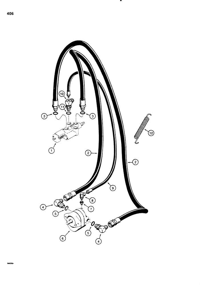 Схема запчастей Case SD100 - (406) - HYDRA-BORER HYDRAULIC MOTOR CIRCUIT (35) - HYDRAULIC SYSTEMS