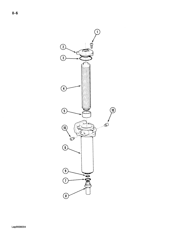 Схема запчастей Case 888 - (8-006) - HYDRAULIC RETURN OIL FILTER (08) - HYDRAULICS