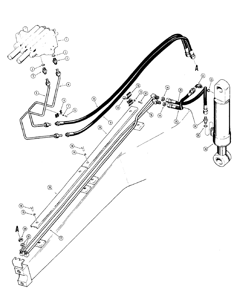 Схема запчастей Case 475 - (200) - DOZER TILT HYDRAULIC CIRCUIT (29) - HYDROSTATIC DRIVE