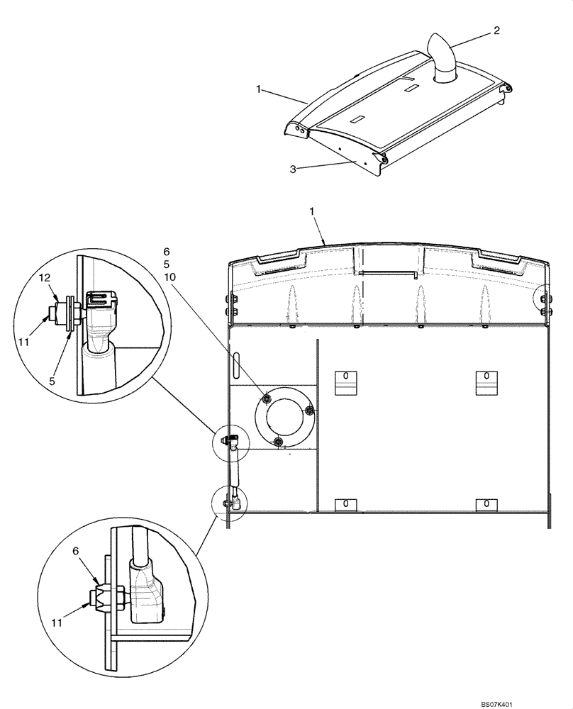 Схема запчастей Case 450CT - (09-22) - HOOD (09) - CHASSIS