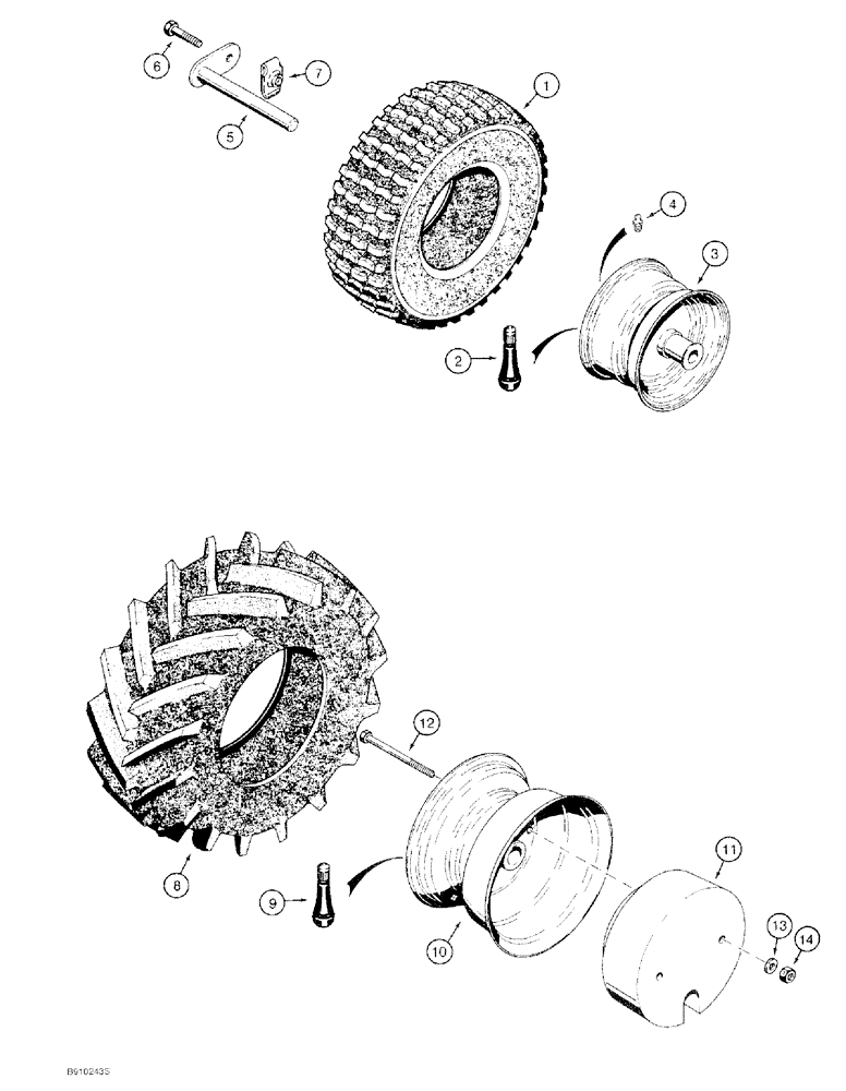 Схема запчастей Case 60 - (06-018) - WHEELS AND TIRES 