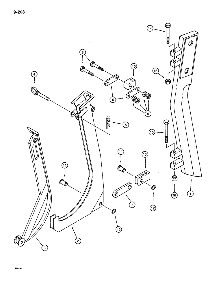 Схема запчастей Case CASE - (9-208) - PLOW BLADES AND CHUTES, BENT BLADE - 1" X 18" X 3/4" CLEARANCE (09) - CHASSIS