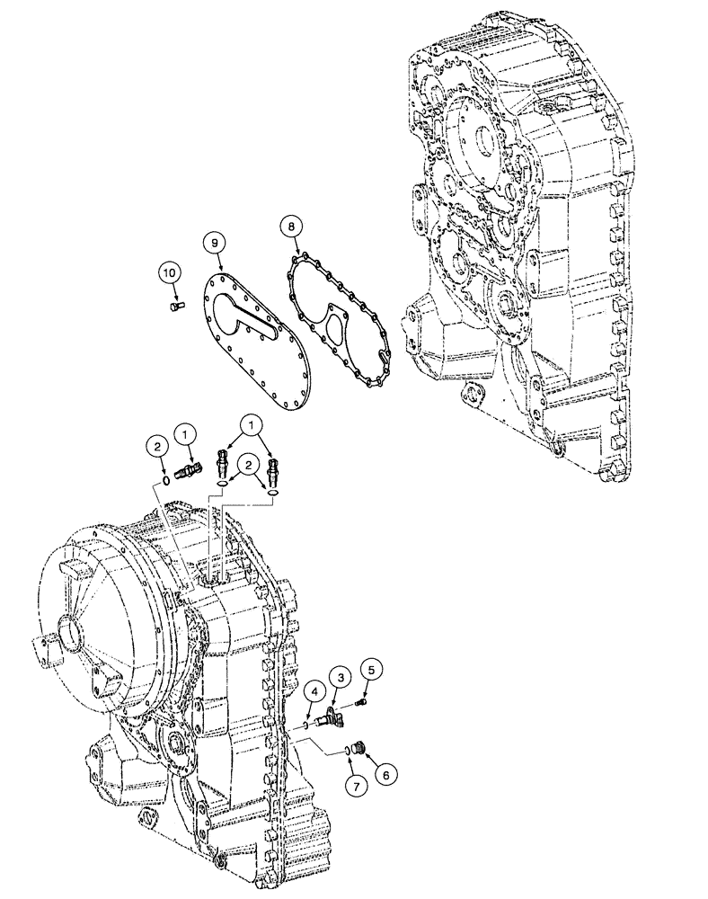 Схема запчастей Case 845 - (06-40[01]) - TRANSMISSION - SENSORS AND PUMP COVER (06) - POWER TRAIN