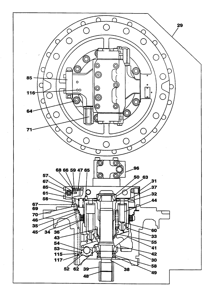 Схема запчастей Case CX350 - (07-005-05[02]) - TRAVEL MOTOR (07) - BRAKES