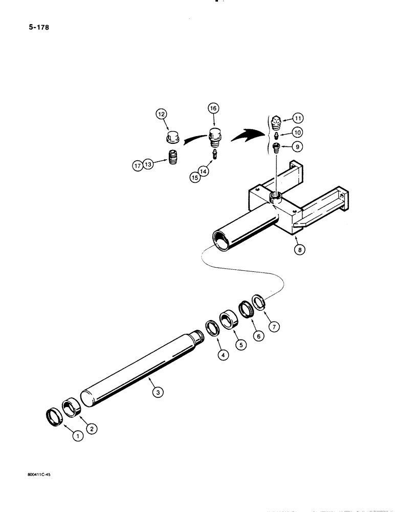 Схема запчастей Case 1455B - (5-178) - TRACK ADJUSTER ASSEMBLY (11) - TRACKS/STEERING