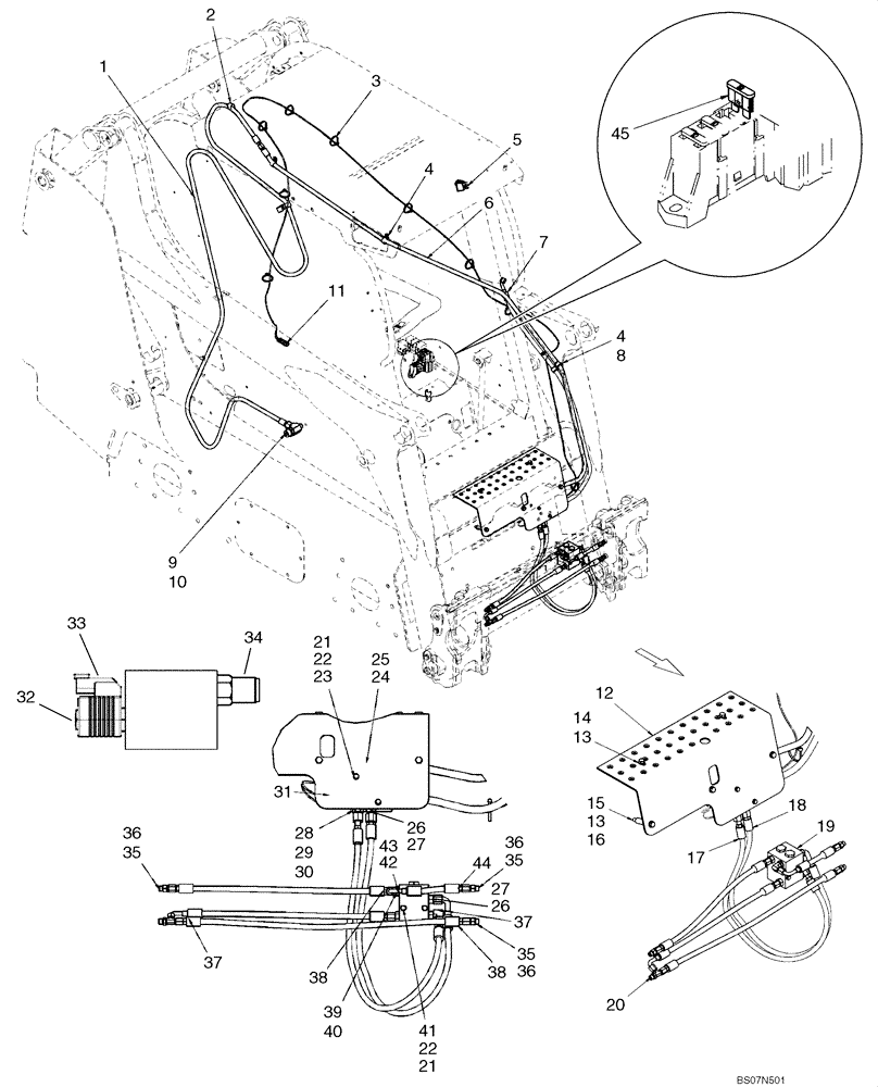 Схема запчастей Case 435 - (08-10) - HYDRAULICS - COUPLER SYSTEM (08) - HYDRAULICS