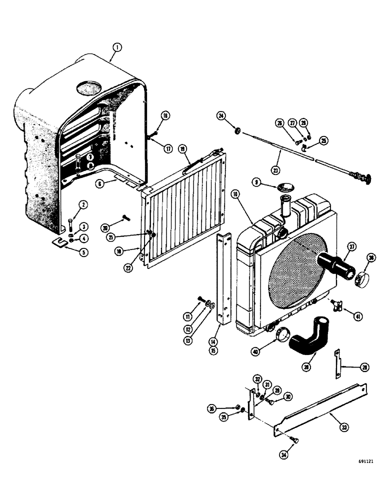 Схема запчастей Case W8B - (124) - RADIATOR, GRILLE AND SHUTTER (05) - UPPERSTRUCTURE CHASSIS