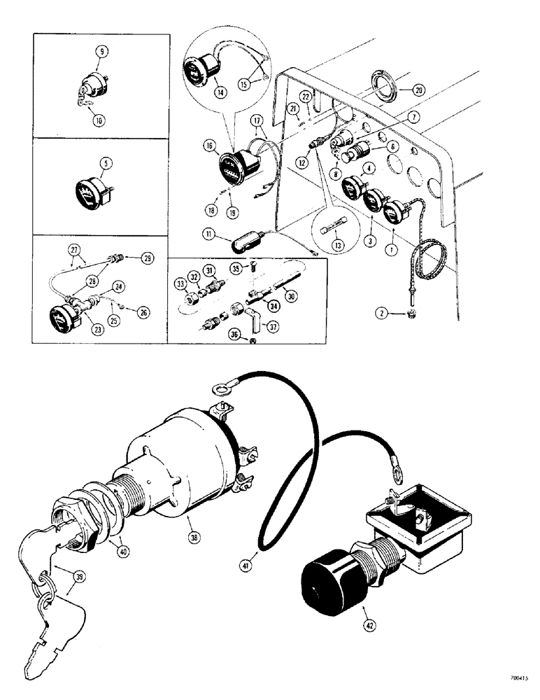 Схема запчастей Case 310G - (126) - INSTRUMENT PANEL (05) - UPPERSTRUCTURE CHASSIS