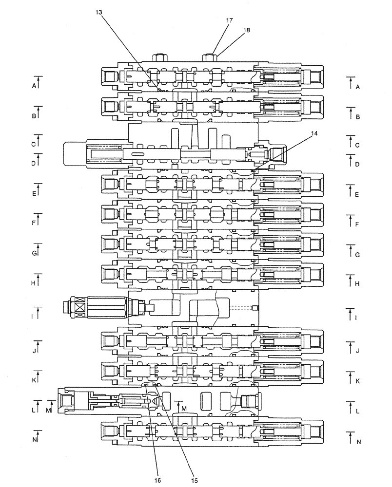 Схема запчастей Case CX27B PV13 - (07-002) - VALVE ASSY, CONTROL ELECTRICAL AND HYDRAULIC COMPONENTS