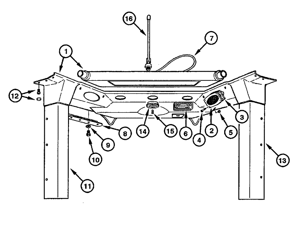 Схема запчастей Case 865 - (09.35[00]) - CAB - ROOF (CLOSED CAB) (09) - CHASSIS