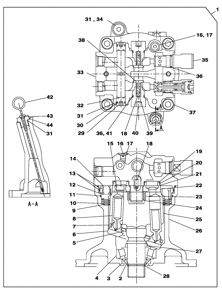 Схема запчастей Case CX210B - (08-54) - MOTOR ASSY, SWING (KRC10260) (07) - HYDRAULICS