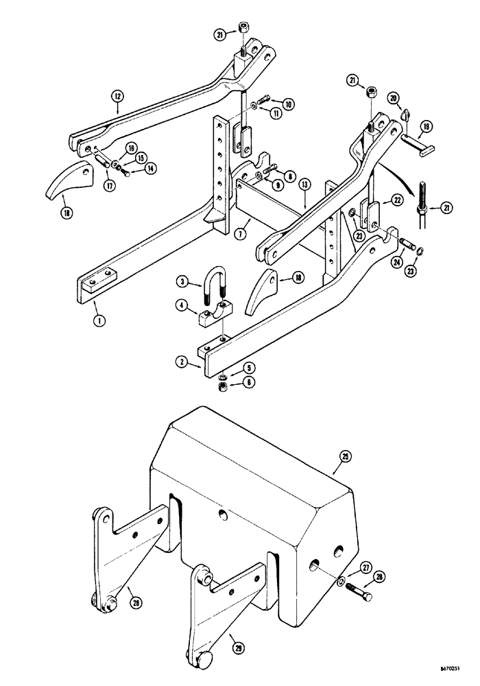 Схема запчастей Case 34 - (100) - BACKHOE MOUNTING PARTS AND COUNTERWEIGHT 