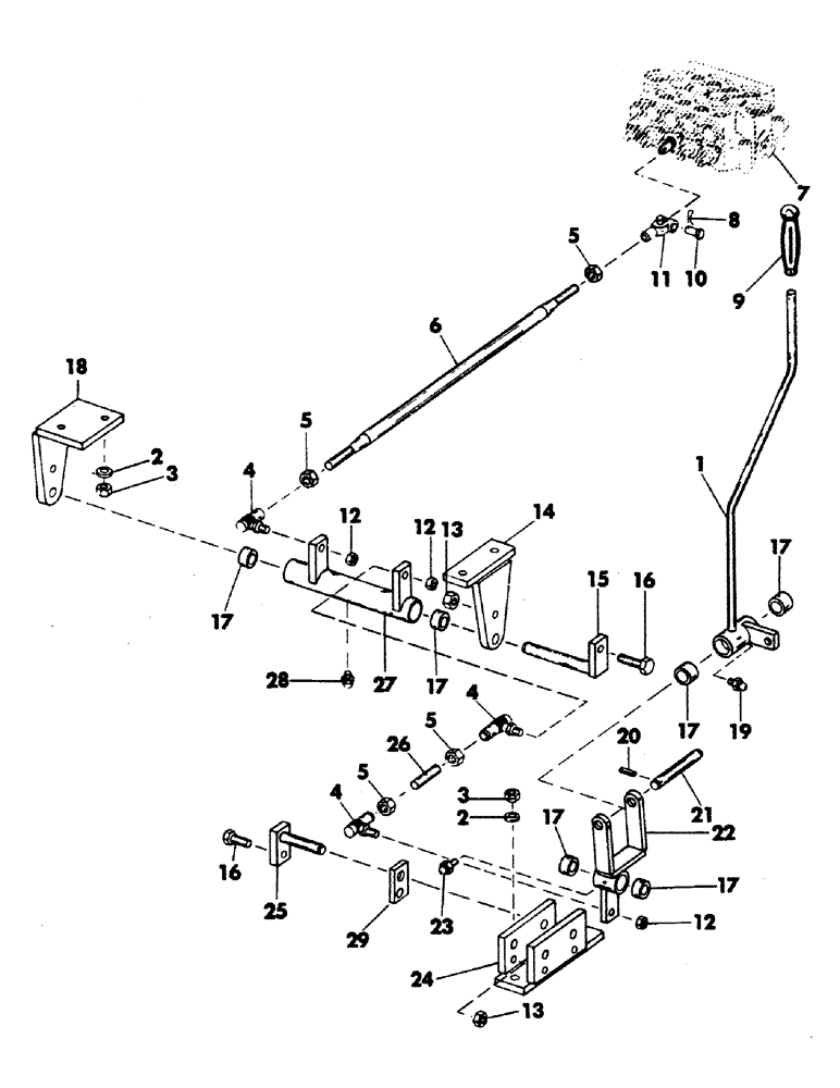 Схема запчастей Case 40EC - (050) - HOIST CONTROL AND LINKAGE (05) - UPPERSTRUCTURE CHASSIS