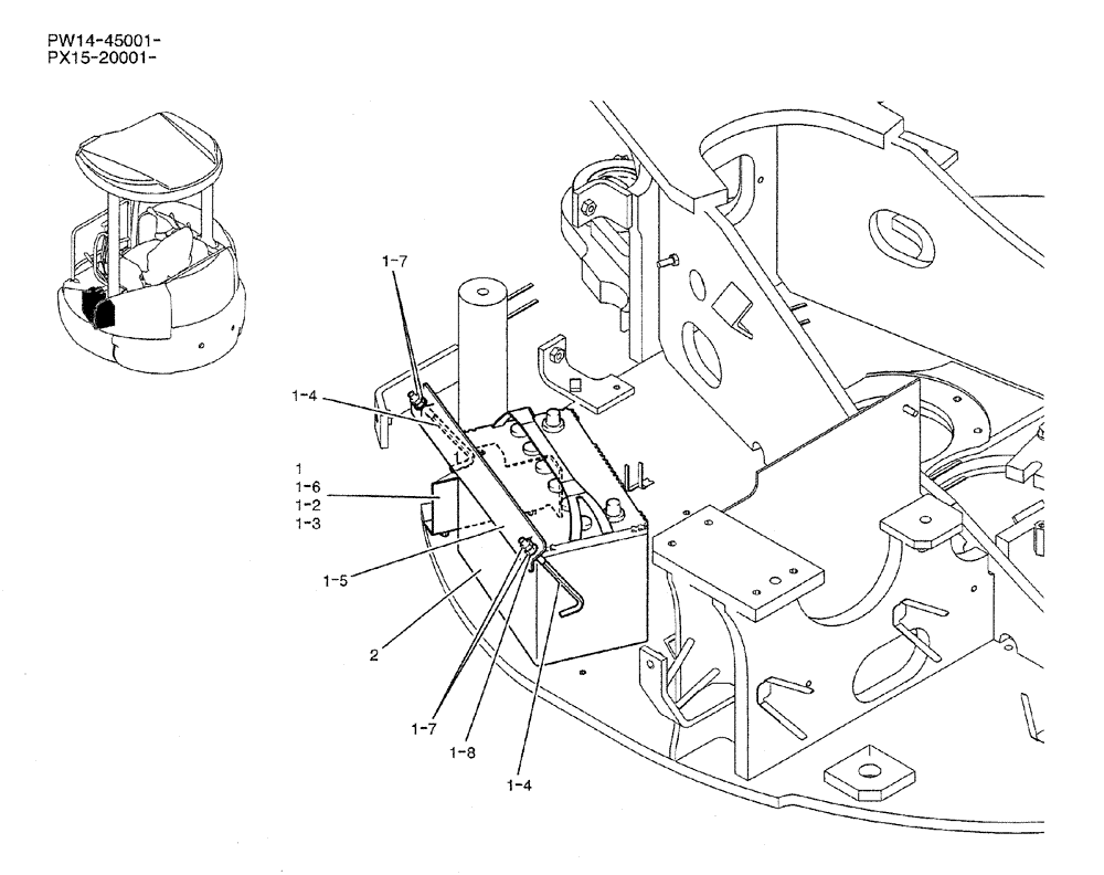 Схема запчастей Case CX36B - (01-074) - BATTERY INSTAL (05) - SUPERSTRUCTURE