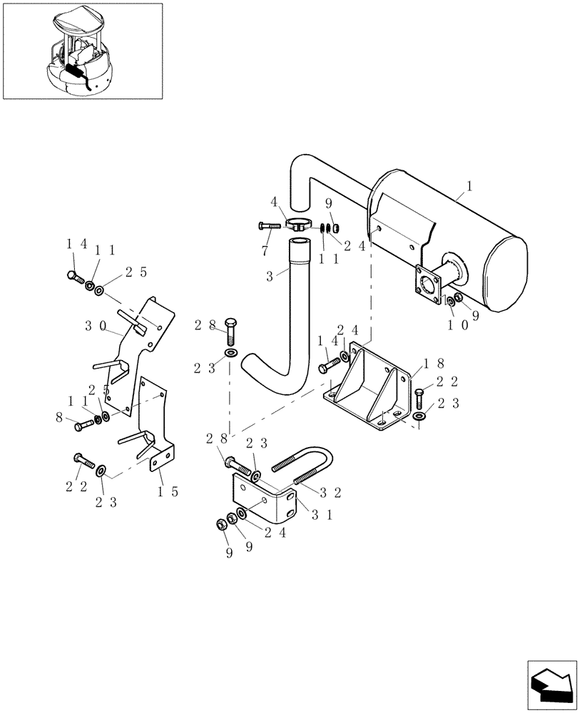 Схема запчастей Case CX27B - (0.002[01]) - MUFFLER (00) - GENERAL