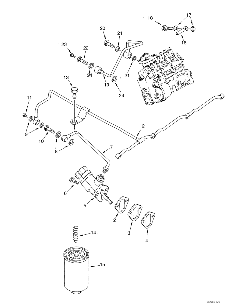 Схема запчастей Case 521D - (03-06) - FUEL FILTER - PUMP, TRANSFER (03) - FUEL SYSTEM