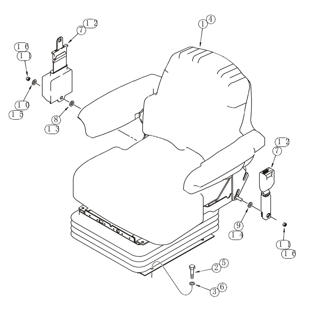 Схема запчастей Case 821C - (09-41) - SEAT MOUNTING (09) - CHASSIS