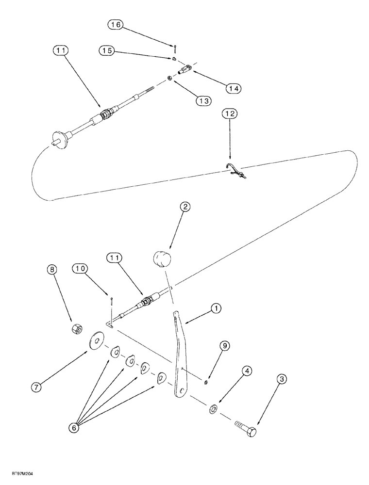 Схема запчастей Case 580SL - (3-006) - THROTTLE CONTROL LINKAGE, HAND CONTROL (03) - FUEL SYSTEM